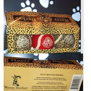 Set of 3 Harry Barker Heavy Duty Play Balls Animal Print Dog Toys